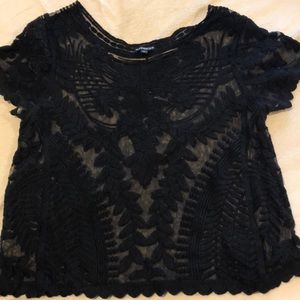 Black see thru top